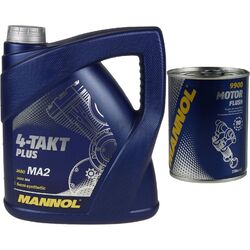 4L MANNOL 4-Takt Plus 10W-40 API SL JASO MA2 Öl Motorspülung Motor Flush