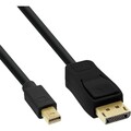 InLine Mini DisplayPort OUT zu DisplayPort IN Kabel, schwarz, 1,5m