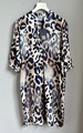 Kleid Midi Leo Damen Viskose Gr. 36 38 40 42 S M L XL Italy Blusenkleid Satin