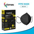 50x FFP2 Maske Mundschutz Masken Atemschutz 5-lagig FAMEX CE 2841 Schwarz