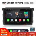 6+128GB Autoradio 8Kern Android 13 CarPlay GPS Für Smart Fortwo 451 2005-2010 4G