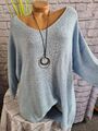 Angel of style Pulli Pullover hinten länger blau Ton Gr. 54 bis 56 (866) NEU