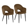 B-Ware SVITA HAILEY 2er Set Esszimmerstühle Küchen-Sessel gepolstert Samt Braun