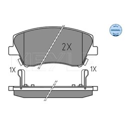 1x ORIGINAL® Meyle 025 225 1817 Bremsbelagsatz, Scheibenbremse Vorne, inkl.