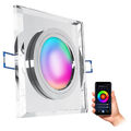 Decken Einbauspot flach Glas eckig spiegelnd mit LED WiFi RGB Modul dimmbar 5W
