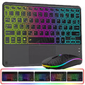 QWERTZ Beleuchtete Touchpad Tastatur Maus für Android IOS 9.7-11 Zoll Tablet PC