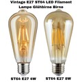 E27 LED Lampe Filament Edison Vintage Nostalgie Glühbirne 4W/8W Bulbs Warmweiß