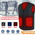 Beheizbare Weste Elektrische Beheizbare USB-Jacke mit 5 Heizzonen 3 Temperatur