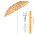 Sonnenschirm für Balkon Garten Strandschirm mit Bodenhülse & Schutzhülle