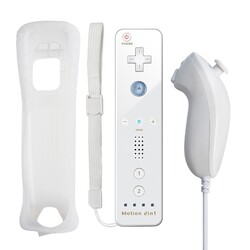 2 in 1 Remote Motion Plus Controller & Nunchuk für Nintendo Wii Wii U Gamepad DE