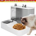 Automatische Katzen Futterstation 2in1 Wasser Futterspender Näpfe Futterautomat