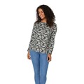 Bluse schwarz 48 Damen Schlupfbluse mit Blumendruck UVP: 49,99€ F142