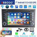 Android 13 Autoradio Carplay GPS Navi RDS MIK Kamera Für Audi A4 S4 RS4 B6 B7 B8