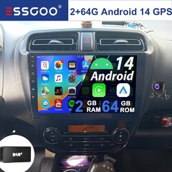 DAB 64G Android14 KAM CarPlay Autoradio GPS Nav Für Mitsubishi Mirage Space Star