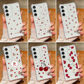 Hülle Für Samsung S25 S24 S23 S22 A56 A16 A15 A55 Kirsche Muster Klare TPU Cover