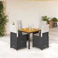 Bistroset Sitzgruppe Balkonset Gartenmöbel 3-tlg. Schwarz Poly Rattan vidaXL