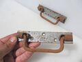 Vintage Eisen Truhe Griffe Schublade zieht antike Kofferraumbox Aufzüge altes ""J.M"" Paar