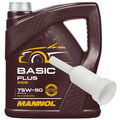 MANNOL Getriebeöl Schaltgetriebe Basic Plus 75W-90 API GL-4+ 4 Liter + Ausgießer