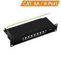 Patchpanel Patchfeld Cat.6A Desktop 8Port RJ45 geschirmt Aufputz Wandmontage 1HE