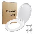Fanmitrk WC Sitz O form mit Absenkautomatik, Toilettendeckel Duroplast