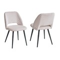 2er Set Esszimmerstühle Küchenstuhl Polsterstuhl mit Samtbezug & Metallbeine