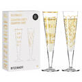 Ritzenhoff Champagnerglas 2er Set Goldnacht H23, Jean & Mahlberg, Kristallglas