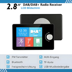 2.8" DAB+ Autoradio Adapter Bluetooth USB AUX Wireless FM Transmitter EmpfäNger