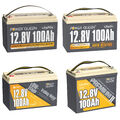 12V 100Ah Bluetooth Lithium Batterie 1280Wh LiFePO4 Akku mit 100ABMS für Camping