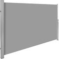 Aluminium Seitenmarkise ausziehbar mit Aufrollmechanismus Windschutz grau B-Ware