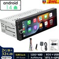 Autoradio 6.86" 1 DIN Mit Android 14 2+32G Carplay GPS Navi RDS Bluetooth WIFI