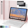 Für Samsung Galaxy Tab A9+ A8 S9 FE S8 S7 S6 Lite Hülle mit QWERTZ Tastatur Maus