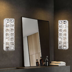 Wandlampe Wandleuchte Kristalllampe LED Wohnzimmerlampe chrom Flurlampe 2er Set