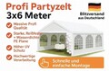 Partyzelt 3x6m Festzelt Pavillon Gartenzelt mit Fenstern Bierzelt weiß