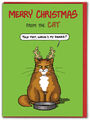 Lustige Weihnachtskarte vom Cat Rude Pet Lover frech Merry Xmas Familie Humor