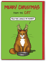 Lustige Weihnachtskarte von der Katze UNHÖFLICH Haustierliebhaber frech frohe Weihnachten Familienhumor