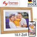 Digitaler Bilderrahmen 10,1 Zoll Full IPS Display Touch, WIFI, Frameo 32GB, Holz