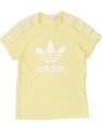 Adidas Damen-Grafik-T-Shirt Top UK 10 kleine gelbe Baumwolle BG27