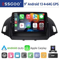 9" DAB+ Autoradio 4+64G Für Ford Kuga 2012-2018 Android14 KAM CarPlay GPS NAV BT