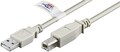 USB 2.0 Hi-Speed Kabel mit USB Zertifikat Typ A/Typ B , grau 2-5m