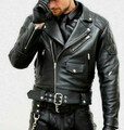 Bomber Biker Herren Schwarz Lederjacke 100% Echt Lammleder Stil Slim Fit Jacke