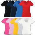 3x Fruit of the Loom T-Shirt Damen V-Neck Shirts Valueweight Sets Tshirt S - XXL