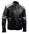 Herren Schwarz Slim Fit Motorrad Biker Designer Echt Lammleder Lederjacke