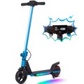 SINAOPUS Elektro-Kinderroller, faltbar, 150W Motor, LED-Streifen, Display, blau