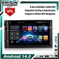 128GB 8-Kern DAB+IPS Android 14 Doppel Din Autoradio GPS Navi Für Nissan CarPlay