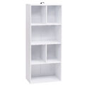 Bücherregal Aktenregal Büroregal Standregal 6 Fächer Weiß SK005ws