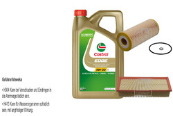 FEBI BILSTEIN Inspektionspaket 5L Castrol EDGE Titanium FST 5W-30 LL für Audi A3