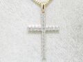 Brillant Anhänger Kreuz 585 Gelbgold 14Kt  21 Brillanten total 0,24ct TW VS