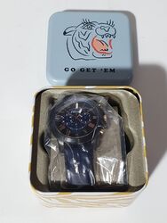 FOSSIL Herrenuhr GRANT Chronograph Lederband Blau FS5061