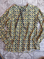 MODERNE! Laura Tortelli Bluse gelb grün schwarz Damenshirt Buisness Gr.S/36/38