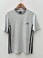 Vintage umbro Herren T-Shirt grau schwarz bestickt Logo kurzärmelig Baumwolle - M